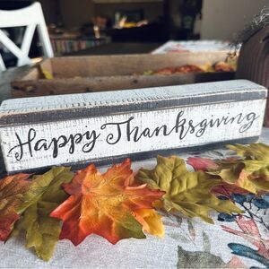Happy Thanksgiving Shabby Chic Farmhouse Distressed Wooden Sign